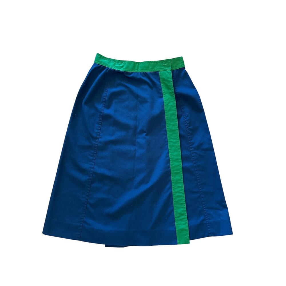 Vintage Gay Boyer Blue/Green Wrap Around Skirt Size 6